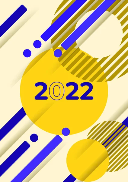 Bonne Année 2022 Fond Illustration Vectorielle Affiche Colorée Pour Carte — Image vectorielle