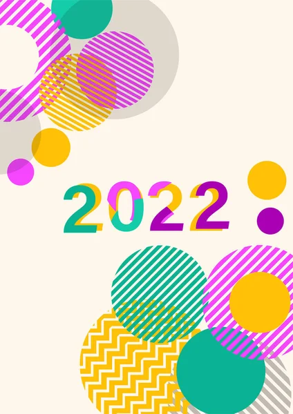 Новым 2022 Годом Красочная Векторная Иллюстрация Поздравительной Открытки Приглашения Вечеринку — стоковый вектор