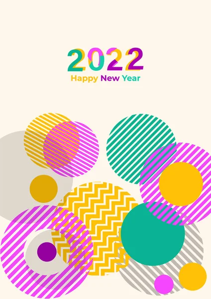 Boldog Évet 2022 Háttér Színes Poszter Vektor Illusztráció Üdvözlőkártya Party — Stock Vector