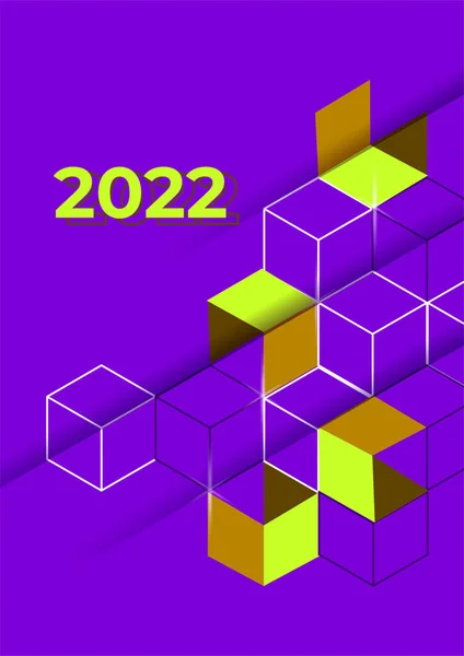 Bonne Année 2022 Fond Illustration Vectorielle Affiche Colorée Pour Carte — Image vectorielle