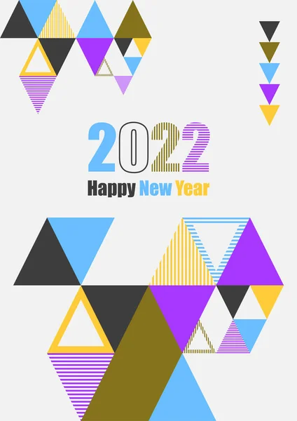 Happy New Year 2022 Background Colorful Poster Vector Illustration Greeting — Stock Vector