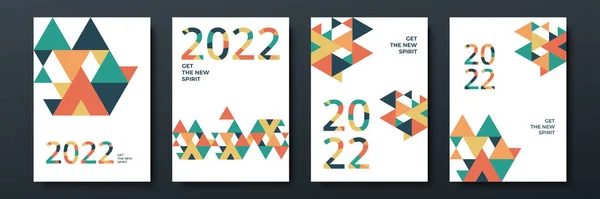 Ongelooflijk 2022 Abstract Platte Geometrische Cover Design Achtergrond Vector Illustratie — Stockvector
