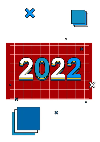 Feliz Año Nuevo 2022 Ilustración Vectorial Para Tarjeta Felicitación Tarjeta — Archivo Imágenes Vectoriales