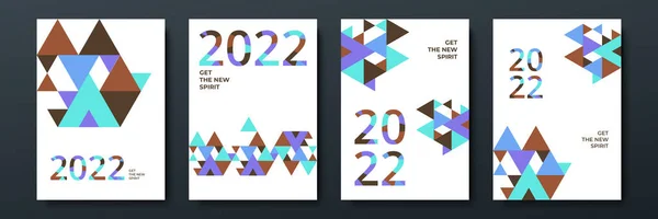 Omslag Ontwerp Van 2022 Gelukkig Nieuwjaar Sterke Typografie Kleurrijk Makkelijk — Stockvector