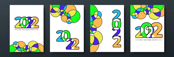 涵盖2022年快乐新年的设计 很强的排版能力色彩斑斓 容易记忆 品牌设计 投资组合 — 图库矢量图片
