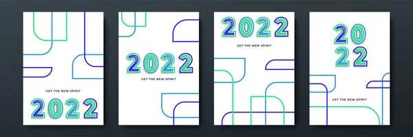 Cover Design Von 2022 Frohes Neues Jahr Starke Typografie Bunt — Stockvektor