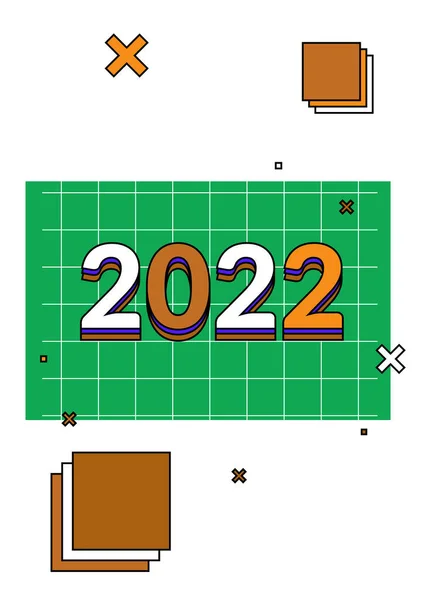 Stylový Šťastný Nový 2022 Rok Šablony Vektorová Ilustrace Pro Blahopřání — Stockový vektor