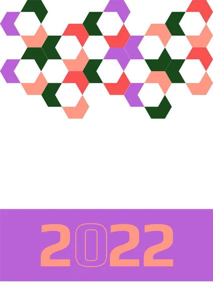 Bonne Année 2022 Illustration Vectorielle Pour Carte Vœux Carte Invitation — Image vectorielle