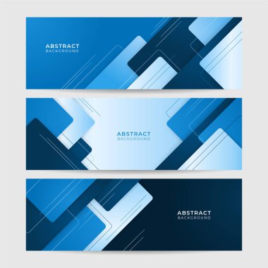 Koyu Mavi Soyut Geometrik Geniş Sancak Tasarımı Arkaplanı