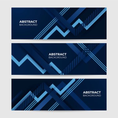 Flaş Çizgisi Mavi Soyut Geometrik Geniş Sancak Tasarımı Arkaplanı