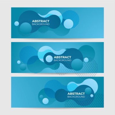 Wave Bloob Mavi Soyut Geometrik Geniş Sancak Tasarımı Arkaplanı