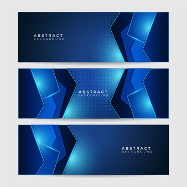 Açık Mavi Soyut Geometrik Geniş Sancak Tasarımı Arkaplanı