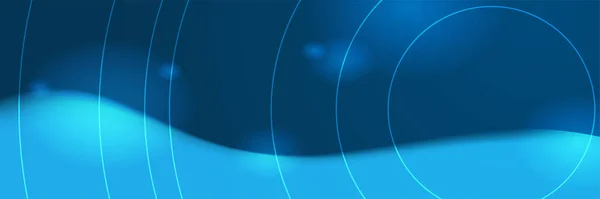 Glatte Lichttechnologie Blau Abstrakt Geometrisch Breit Banner Design Hintergrund — Stockvektor