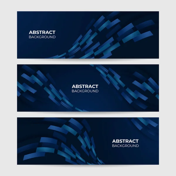 Groove Blue Abstrakt Geometrisch Breit Banner Design Hintergrund — Stockvektor
