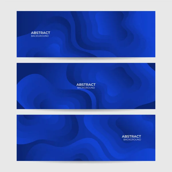 Wave Bloob Blue Abstrakt Geometrisch Breit Banner Design Hintergrund — Stockvektor