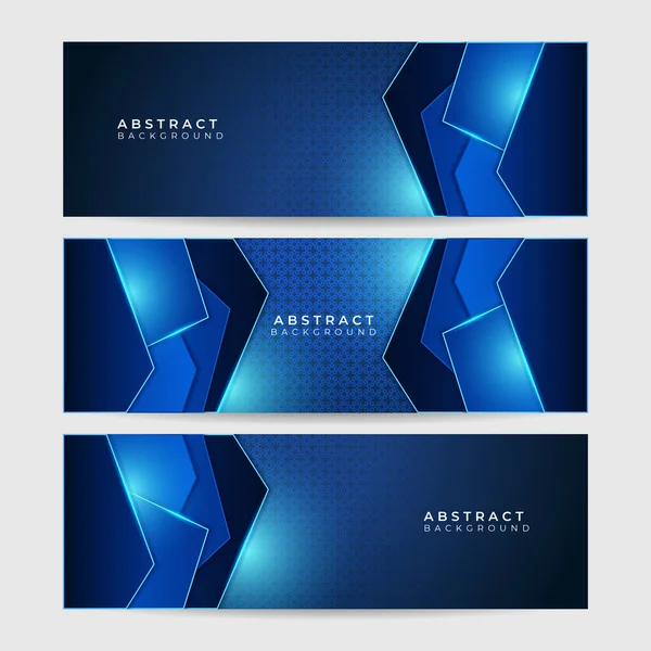 Bloque Luz Azul Abstracto Geométrico Amplio Banner Diseño Fondo — Archivo Imágenes Vectoriales