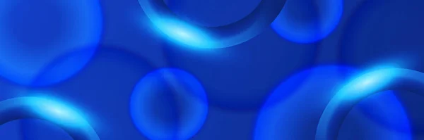Ring Linse Blau Abstrakt Geometrisch Breit Banner Design Hintergrund — Stockvektor