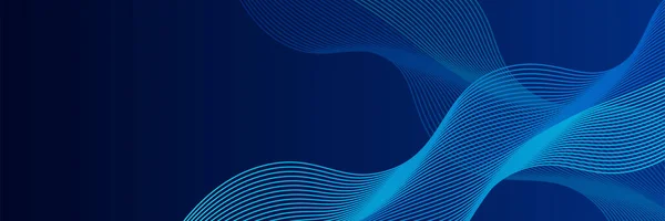 Wave Blend Blue Abstract Geometric Wide Banner Design Background —  Vetores de Stock