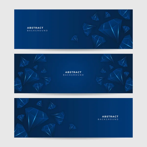 Diamond Blue Abstra3D Wide Banner — стоковый вектор