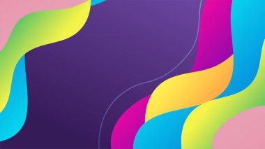 Bloob Gökkuşağı Soyut Memphis Geometrik Tasarım Arkaplanı