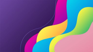 Bloob Gökkuşağı Soyut Memphis Geometrik Tasarım Arkaplanı