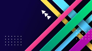 İnce Çizgili Soyut Memphis Geometrik Tasarım Arkaplanı