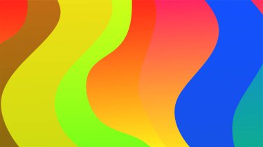 Gökkuşağı Bloob Renkli Soyut Memphis Geometrik Tasarım Arkaplanı