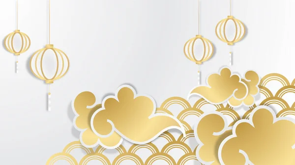 เทศกาลป ใหม ขาวทองพ นหล งการออกแบบจ — ภาพเวกเตอร์สต็อก