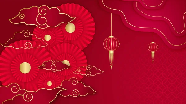 elemento de nuvem vermelha chinesa para decorar o ano novo chinês