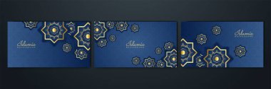 Ramazan Kareem geçmişi. Mandala süslemeli mavi desenli İslami tasarım arka planı. Ramazan Kareem için İslami Arkaplan Tasarımı
