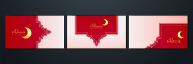 Ramazan Kareem için İslami Arkaplan Tasarımı. Süslü Arap mavi desenli İslami tasarım arka planı