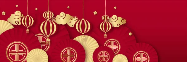 Chine Chine Fond Rouge Porcelaine Chinoise Nouvel 2022 Année Tigre — Image vectorielle