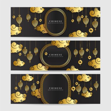 2022 Çin yeni yılı kaplan siyah ve altın çiçeği ve arka planda zanaat tarzıyla kesilmiş Asya elementleri. Evrensel Çin arkaplan afişi. Vektör illüstrasyonu