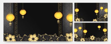 Şenlikli yeni yıl siyah altın Çin tasarımı geçmişi