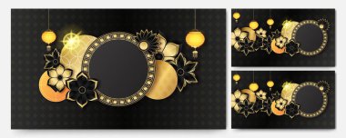 Şenlikli yeni yıl siyah altın Çin tasarımı geçmişi