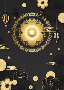 Şenlikli yeni yıl siyah altın Çin tasarımı geçmişi