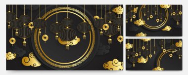 Mutlu Çin Yeni Yılı Kara Altın Çin tasarım geçmişi