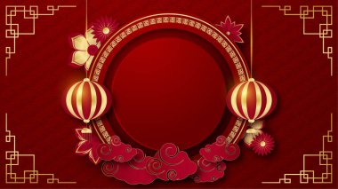 Mutlu Çin Yeni Yılı Kırmızı Altın Çin tasarım geçmişi