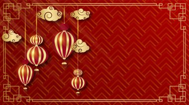 Mutlu Çin Yeni Yılı Kırmızı Altın Çin tasarım geçmişi