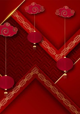 Mutlu Çin Yeni Yılı Kırmızı Altın Çin tasarım geçmişi