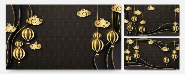 Mutlu Çin Yeni Yılı Kara Altın Çin tasarım geçmişi