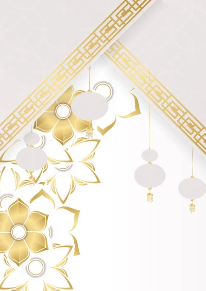 Nouvel Festif Blanc Fond Design Chinois — Image vectorielle