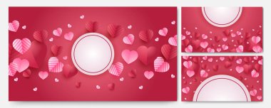 Sevgililer Günü aşk afişi. Sevgililer Günü Kırmızı Pembe Kağıt Biçimli Tasarım Arkaplanı