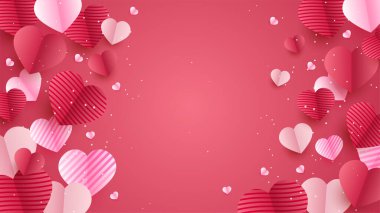 Sevgililer Günü aşk afişi. Sevgililer Günü Kırmızı Kağıt Biçimli Tasarım Arkaplanı