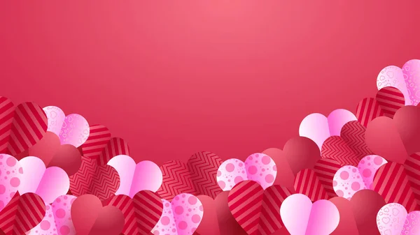 День Святого Валентина Любовный Баннер Фон Счастливый День Валентина Красный — стоковый вектор