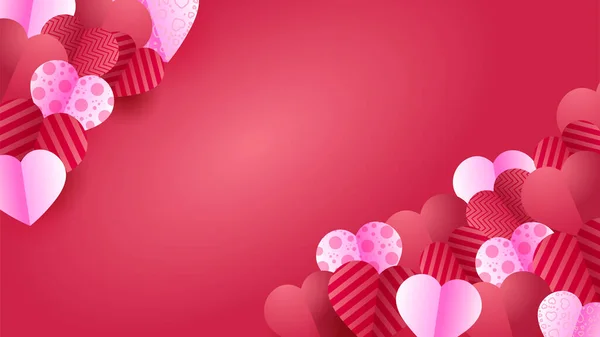 Día San Valentín Amor Banner Fondo Feliz Día San Valentín — Vector de stock
