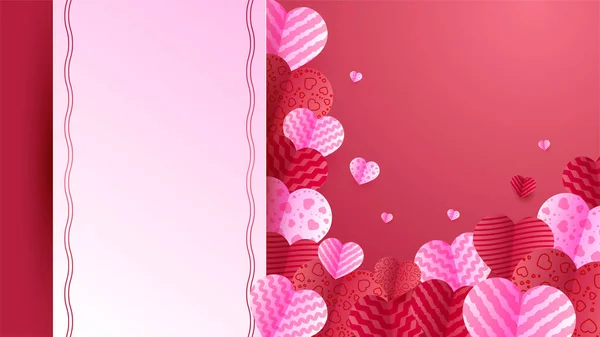 Día San Valentín Amor Banner Fondo Tarjeta San Valentín Rojo — Archivo Imágenes Vectoriales