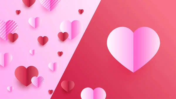 Dia Dos Namorados Amor Banner Fundo Lindo Gradiente Vermelho Rosa — Vetor de Stock