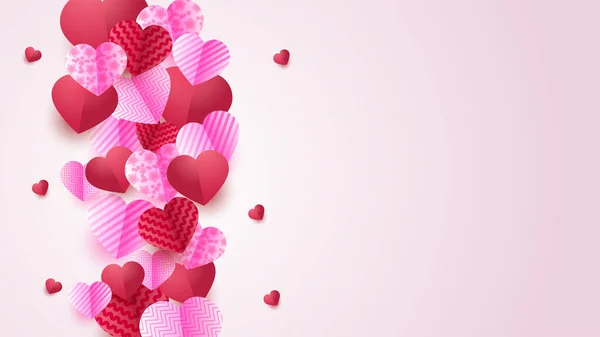 Dia Dos Namorados Amor Fundo Bandeira Coração Dia Dos Namorados — Vetor de Stock