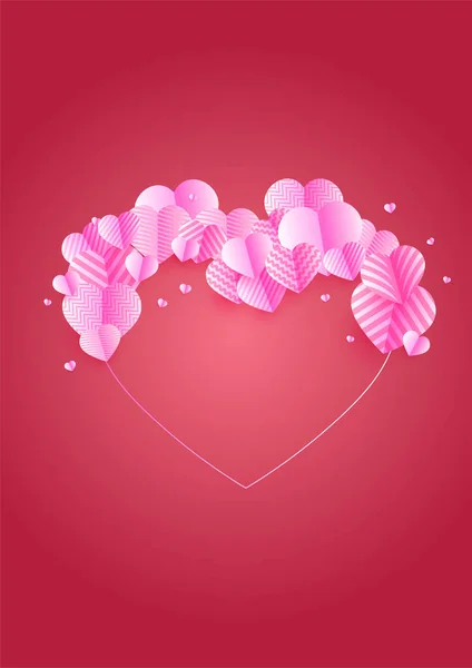 美丽的爱情红纸风格的爱情卡的设计背景 — 图库矢量图片